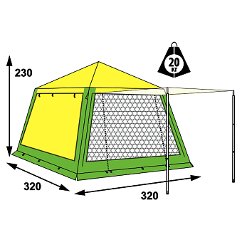 Тент Raffer Camp-3 (320*320*230cm)
